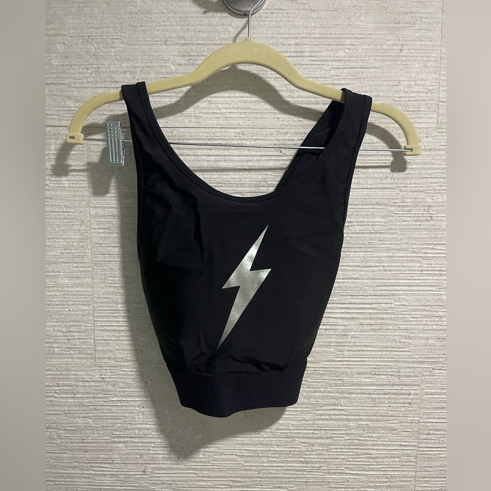 Electric yoga bolt criss cross sports bra NWT
